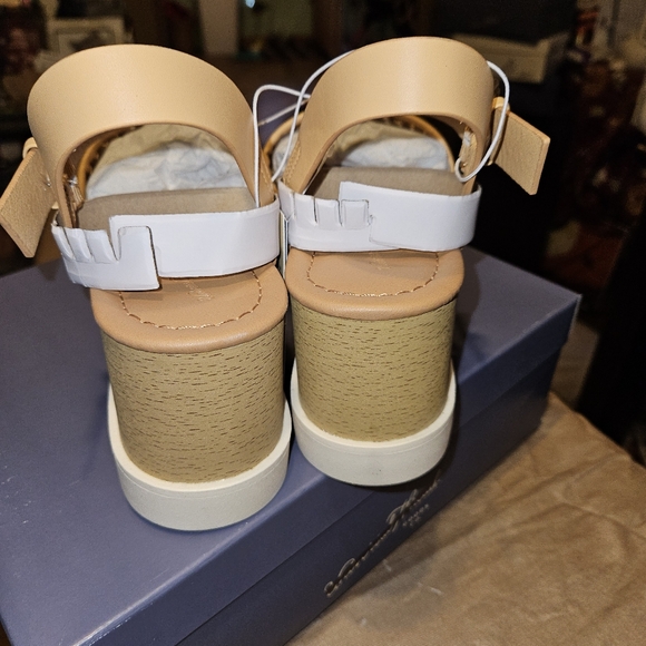 Universal Thread Alba Platform Memory Foam Heeled Sandals in Tan, US Women's 9 - Picture 5 of 9